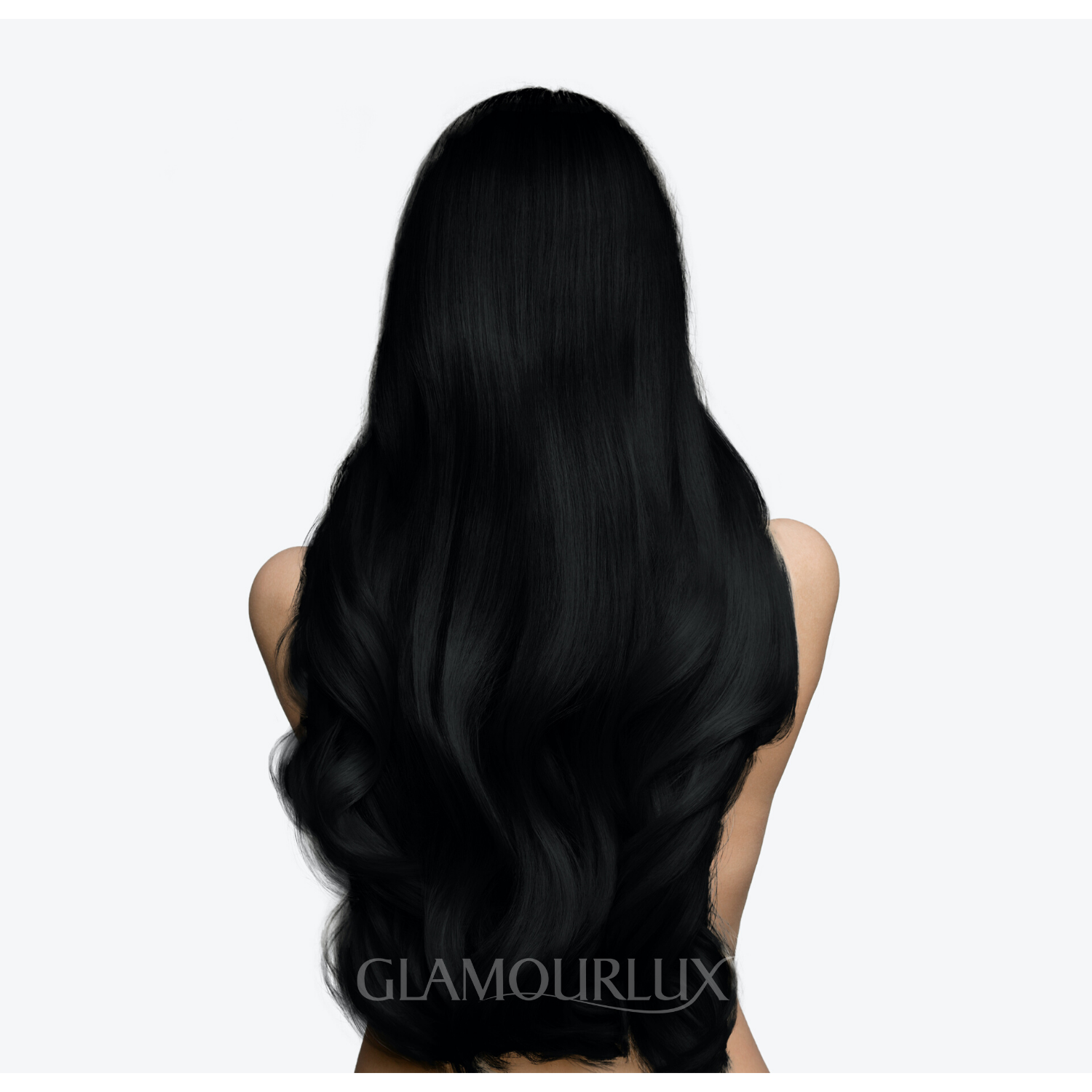 Jet Black Clip in Hair Extensions GLAMOURLUX HAIR